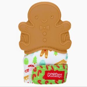Nwt NIB NUBY GINGERBREAD TEETHING MITTEN